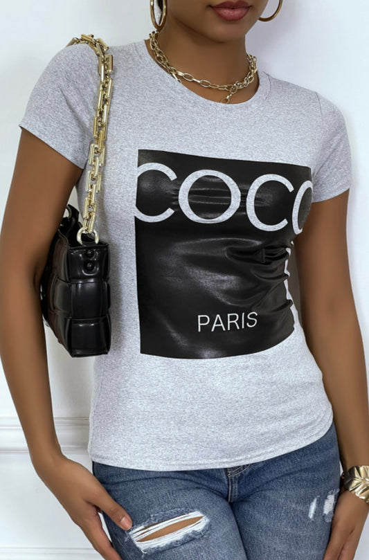 Tee shirt COCO paris ( Inspi luxe )